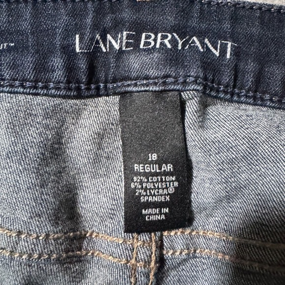 LANE BRYANT Denim Blue Bootcut Genius Fit Jeans Womens Size 18 Zip Button Pocket - Picture 9 of 14